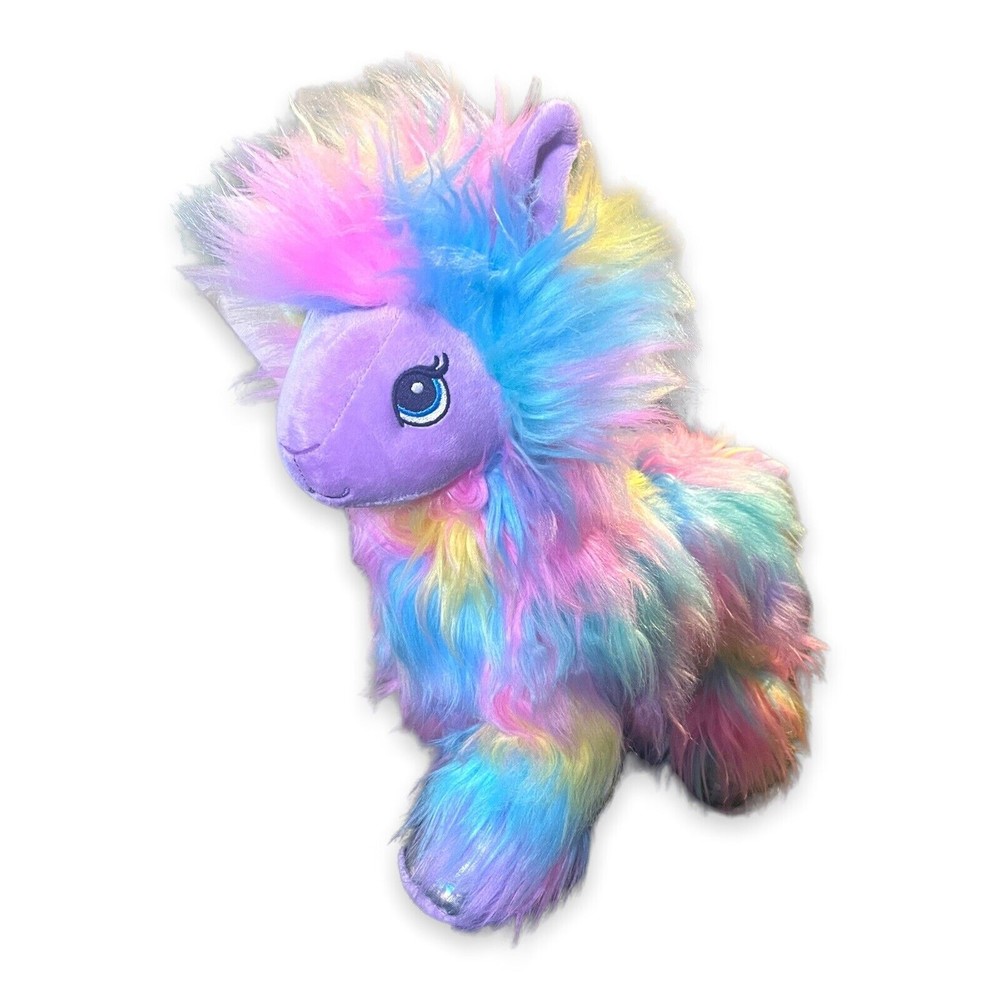 Build-A-Bear Workshop FURBULOUS RAINBOW LLAMA LAMA Plush Furry BAB Fuzzy